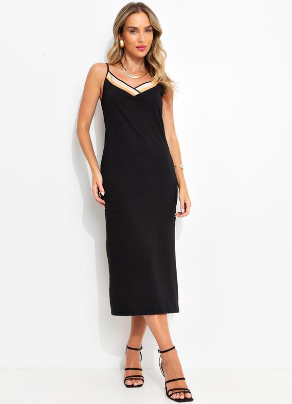Vestido Preto em Malha de Algodão