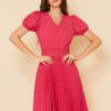 Vestido Plissado Midi Pink Vestido Plissado Midi Pink