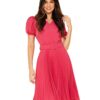 Vestido Plissado Midi Pink Vestido Plissado Midi Pink