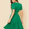 Vestido Plissado Midi Verde