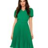 Vestido Plissado Midi Verde