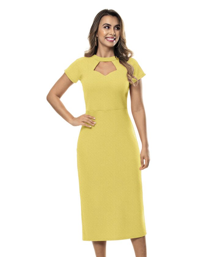 Vestido Amarelo Midi