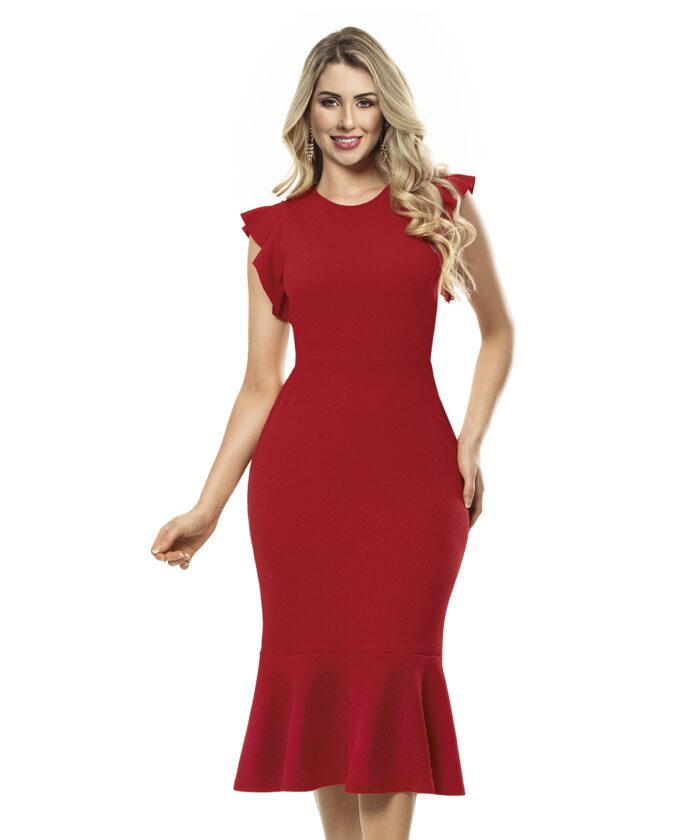 Vestido Vermelho Midi