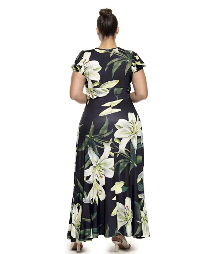 Vestido Plus Size Longo Estampado - Imagem 2