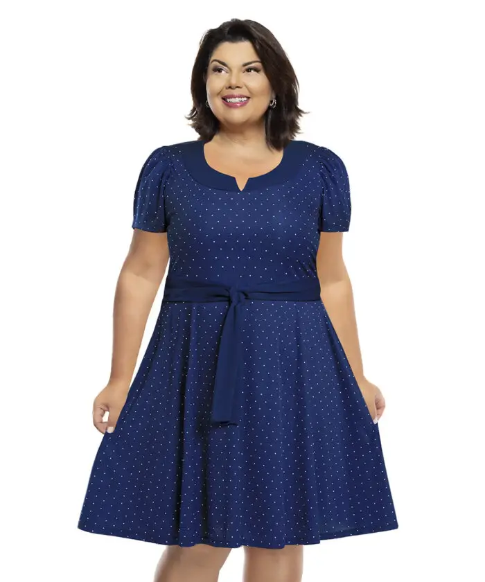 Vestido Plus Size Rodado Midi