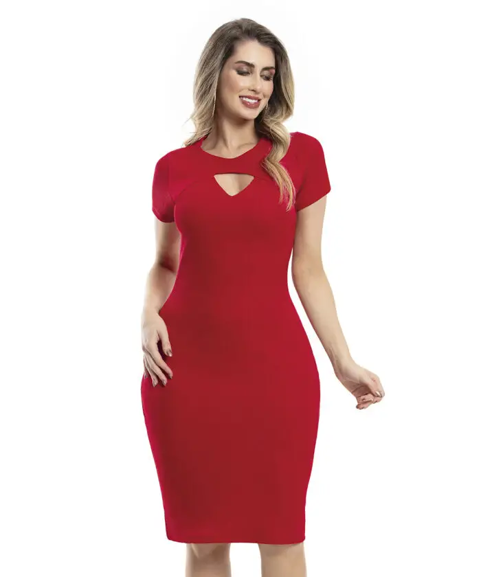 Vestido Peplum Vermelho