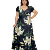 Vestido Plus Size Longo Estampado