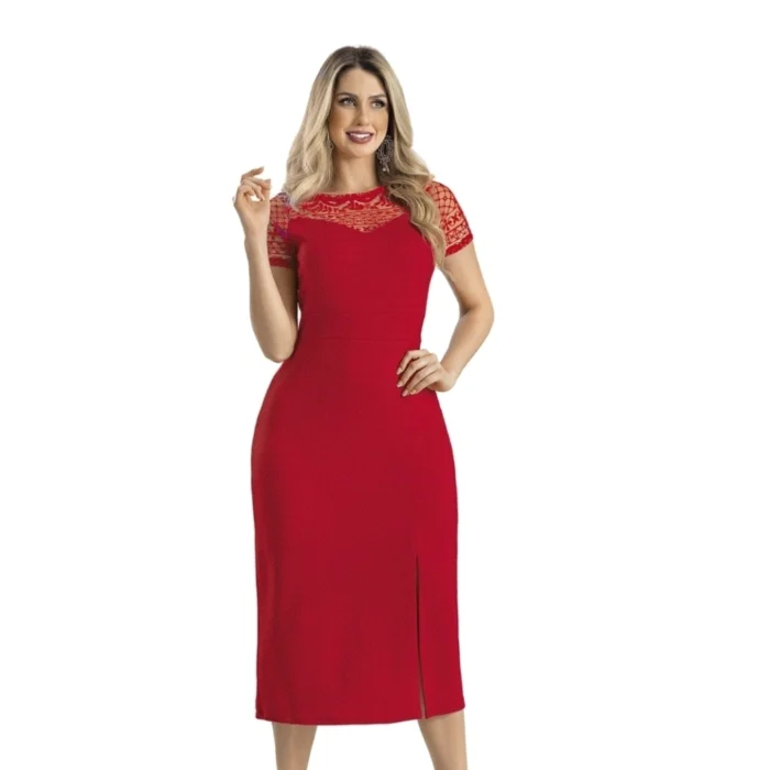 Vestido Vermelho Midi