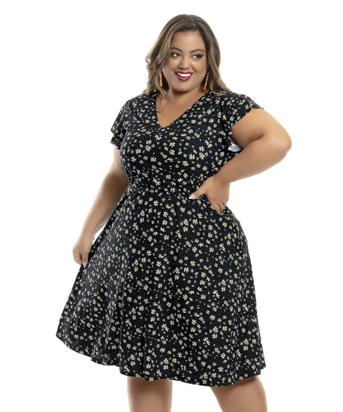 Comprar Vestido Floral Midi Casual Plus Size