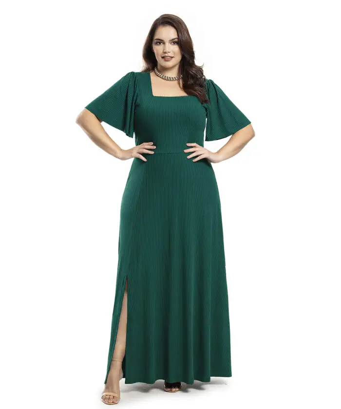 Comprar Vestido Longo Verde Plus Size