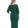 Vestido Verde Musgo Midi com Fenda
