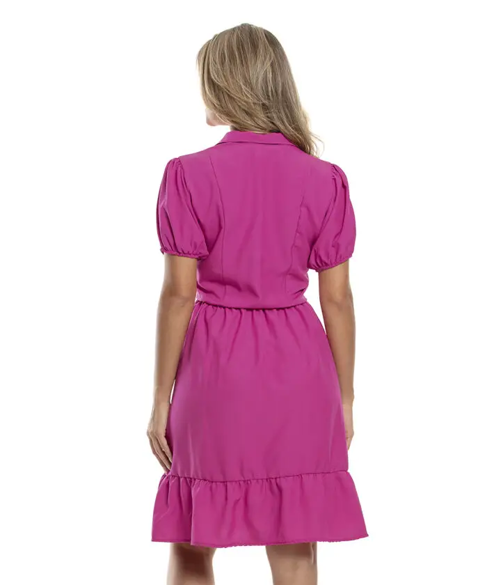 Vestido Pink Com Gola