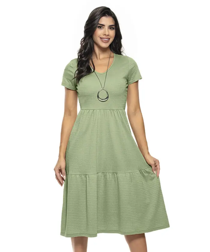 Vestido Midi Verde Soltinho