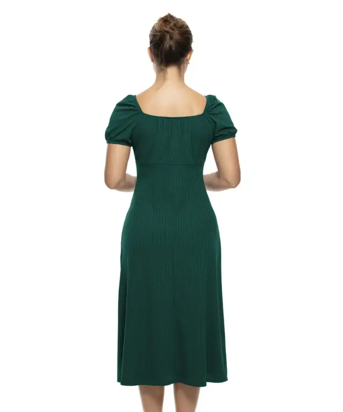 Vestido Midi Com Fenda​ Verde