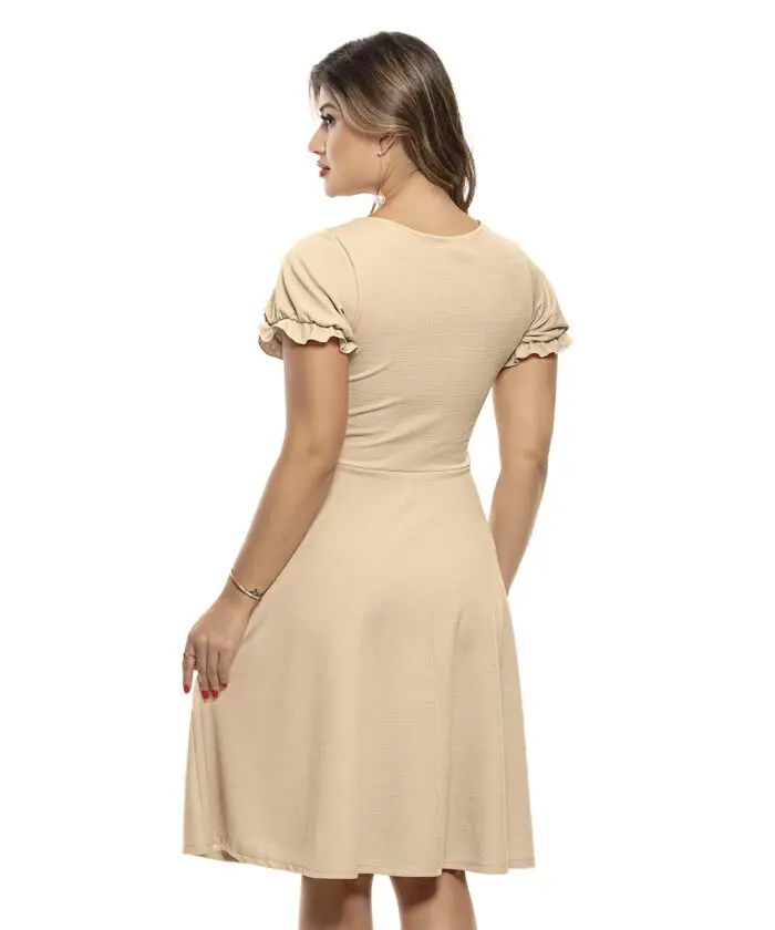 Vestido De Linho Nude