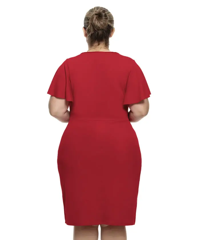 Vestido Vermelho Midi Plus Size