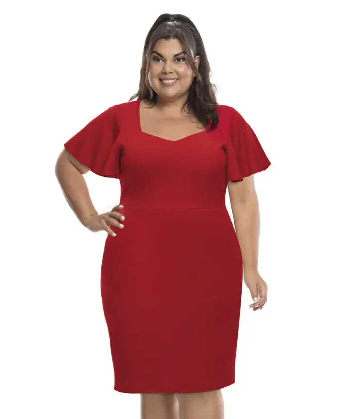 Vestido Vermelho Midi Plus Size