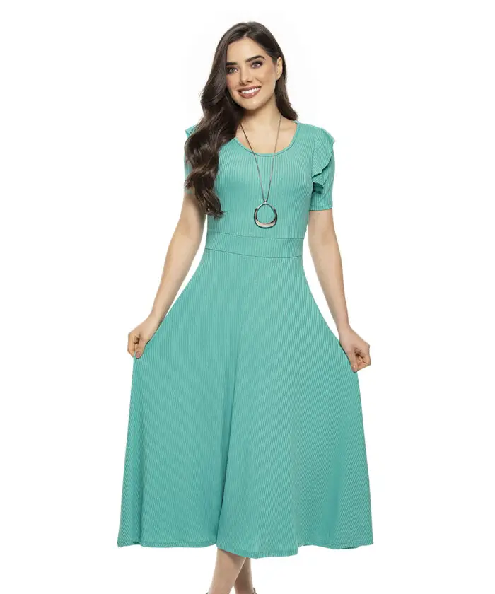 Vestido Maxi Verde Azulado