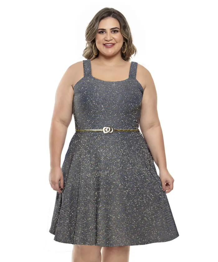 Vestido Plus Size Lurex