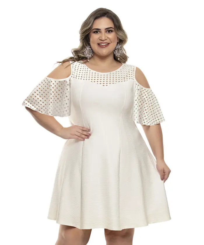 Vestido Plus Size Off White