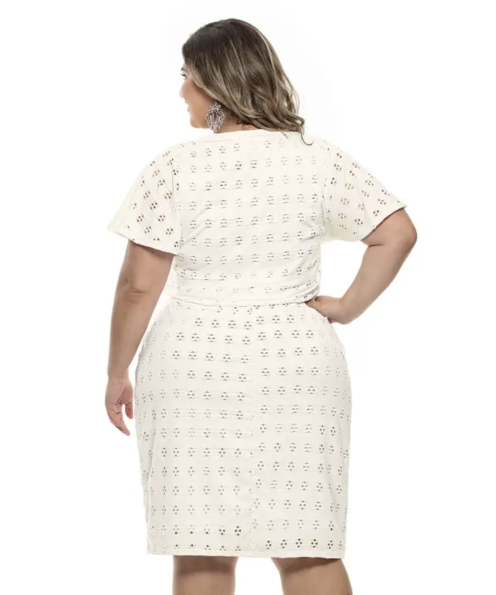 Vestido Plus Size Laise Off White