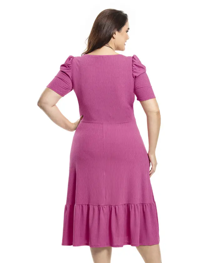 Vestido Plus Size Rosa