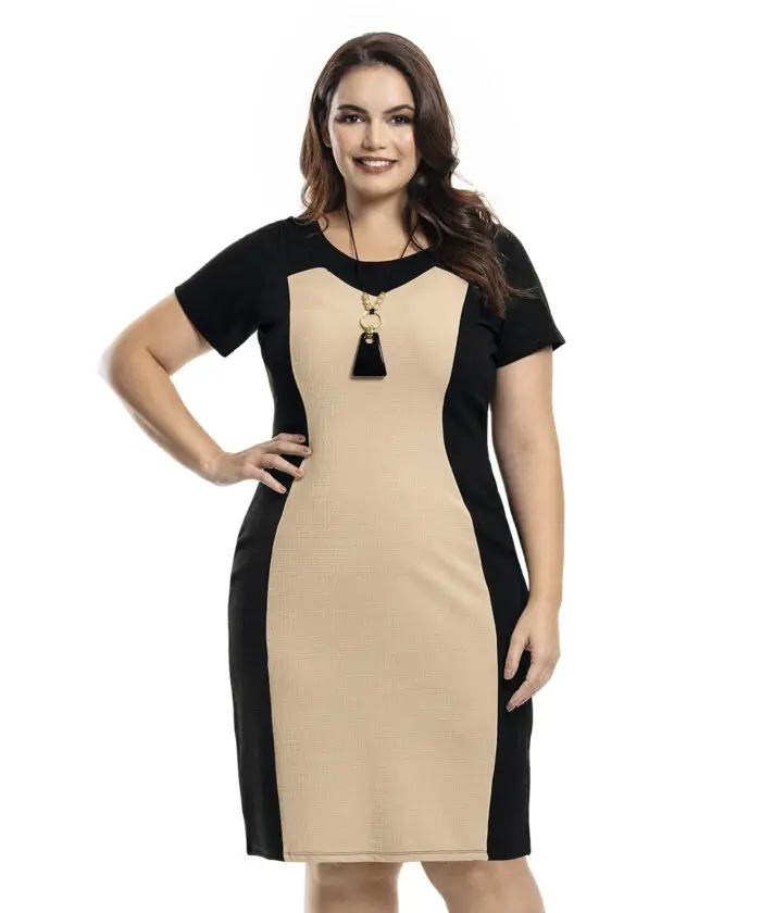 Vestido Plus Size Bicolor