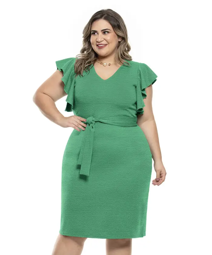 Vestido Plus Size Social Verde