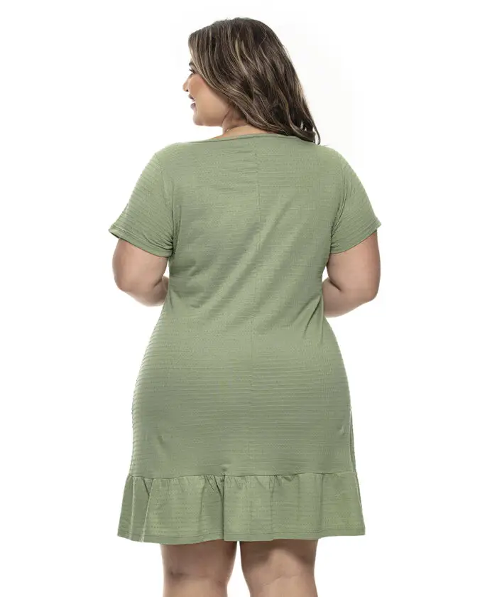 Vestido Plus Size Curto Verde