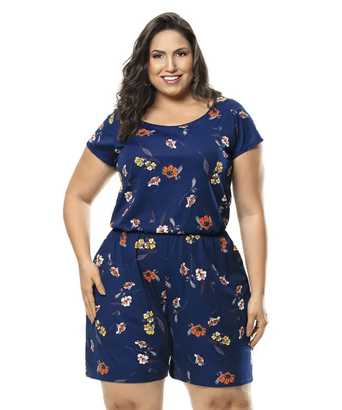 Macaquinho Plus Size Floral