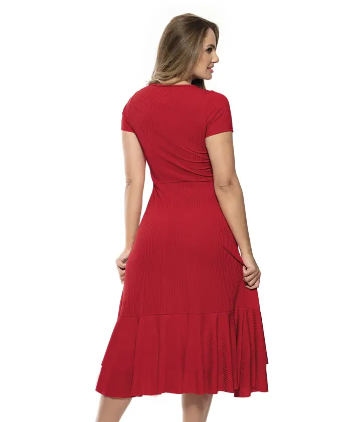 Vestido Vermelho De Malha