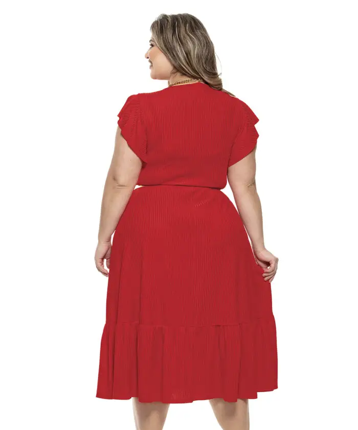 Vestido Plus Size Vermelho Soltinho