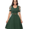 Vestido Canelado Com Tule