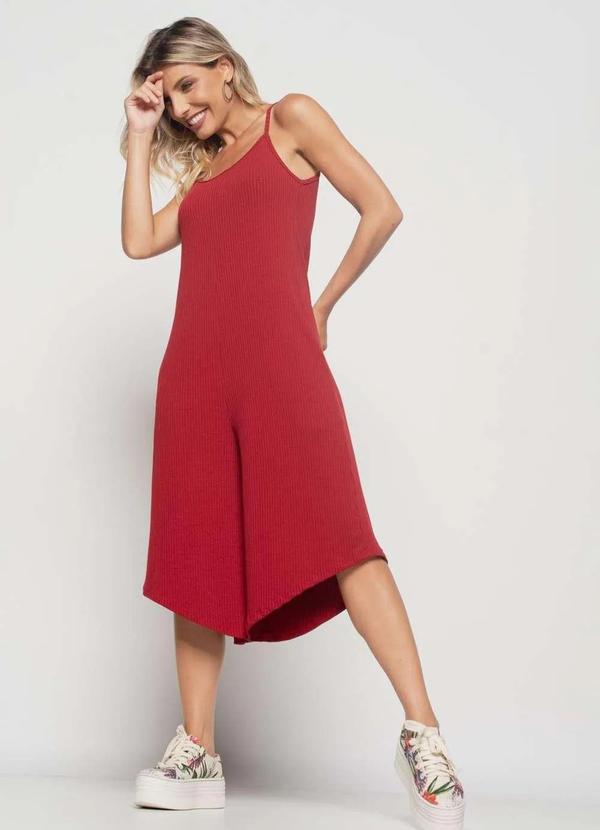 Moda Gestante: O Guia Definitivo Da Moda Para Maternidade Macacão Alça Fina Pantacourt Canelado Fashion Vermelho