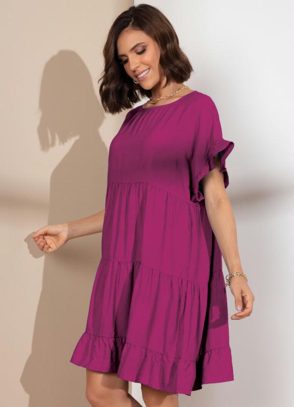 Moda Gestante: O Guia Definitivo Da Moda Para Maternidade Vestido Magenta Soltinho Com Franzidos