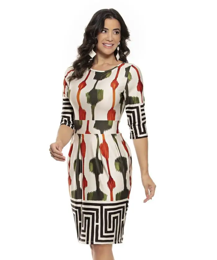 Vestido Feminino Barrado