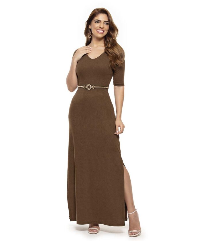 Vestido Longo Com Fenda