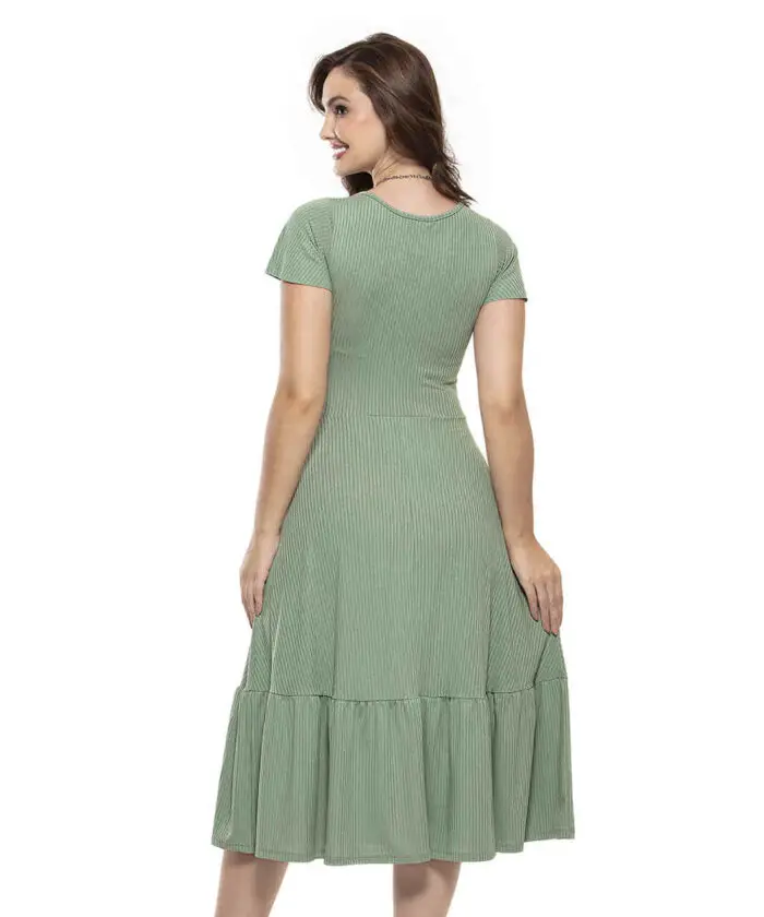 Vestido Midi Verde Oliva