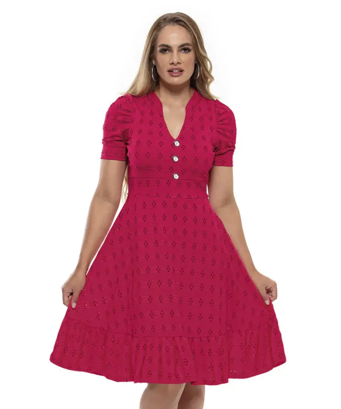 Vestido Rosa Evasê