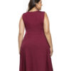 Vestido Plus Size Evasê Ameixa