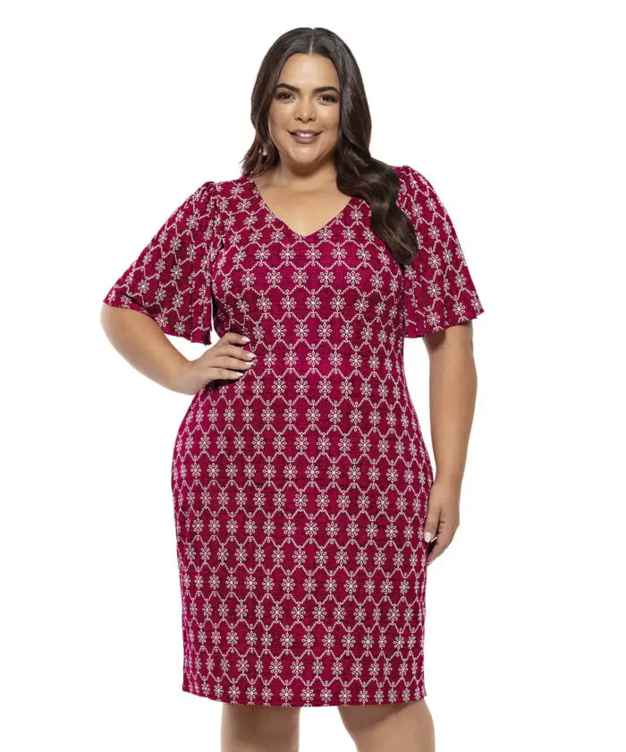 Vestido Plus Size Mangas Amplas
