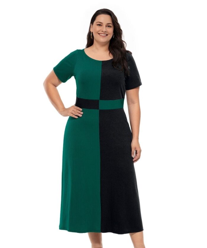 Vestido Plus Size Max Bicolor