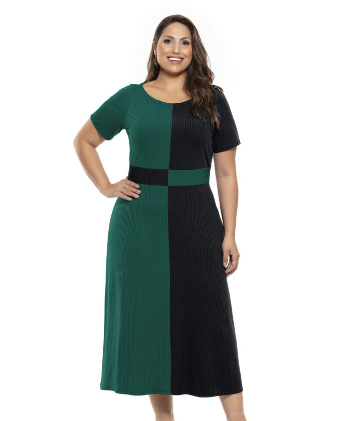Vestido Plus Size Max Bicolor