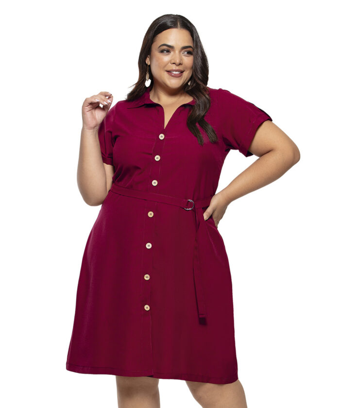 Vestido Plus Size Oxfordine