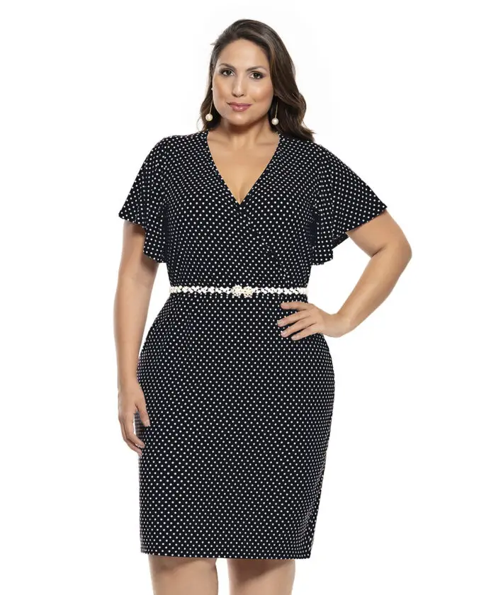 Vestido Plus Size Poá