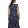 Vestido Plus Size Midi Azul Floral