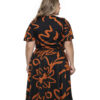 Vestido Plus Size Estampado Terracota