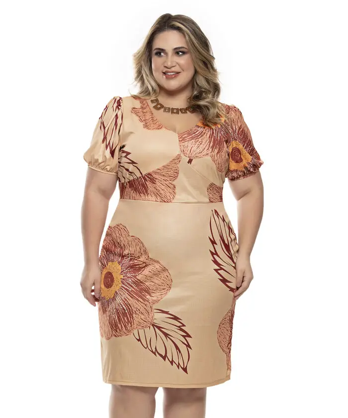 Vestido Midi Plus Size Floral