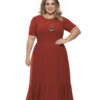 Vestido Midi Plus Size com Babado