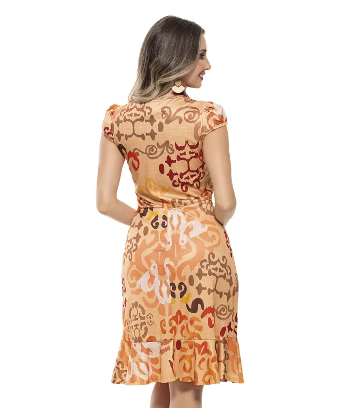 Vestido Midi Com Babados